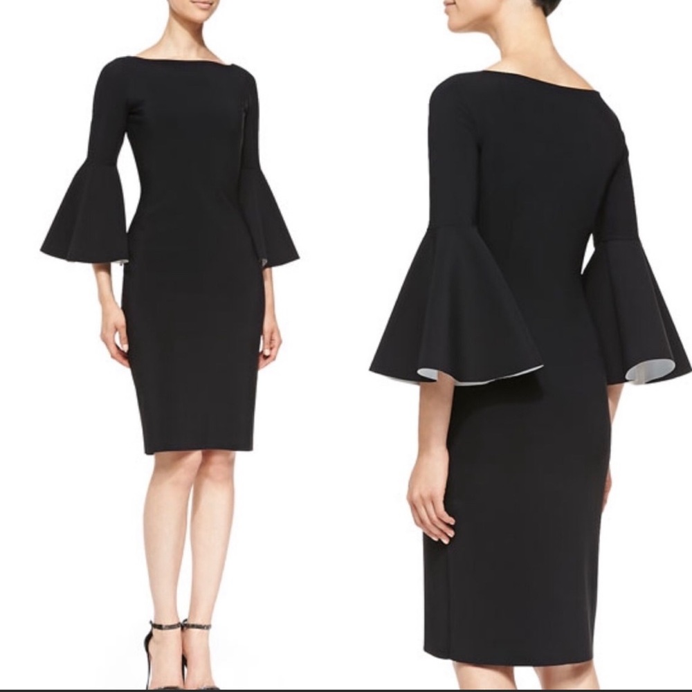 Chiara Boni scuba dress w/ white inner sleeve contrast